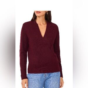 1. State Deep Red V-Neck Sweater